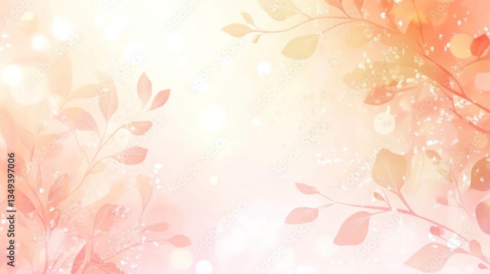 Delicate Branches with Soft Light, Pastel Colors Delicate Branches with Soft Light, Pastel Colors