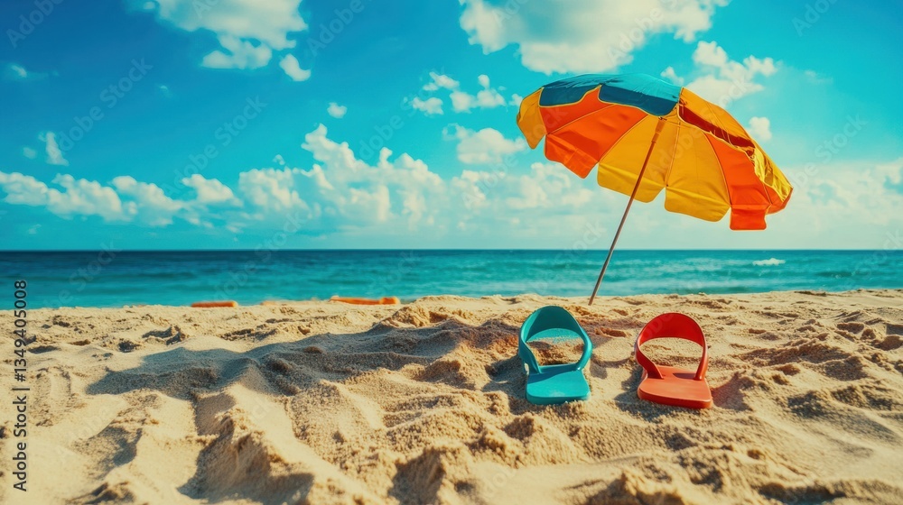 Carved Berries and Colorful Beach Umbrella Carved Berries and Colorful Beach Umbrella