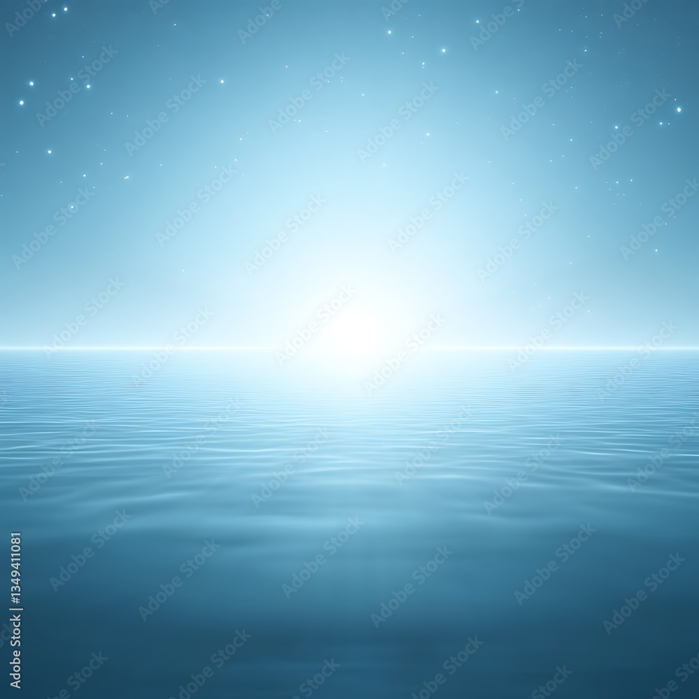 Obraz premium Calm and serene ocean scene with stars in the sky