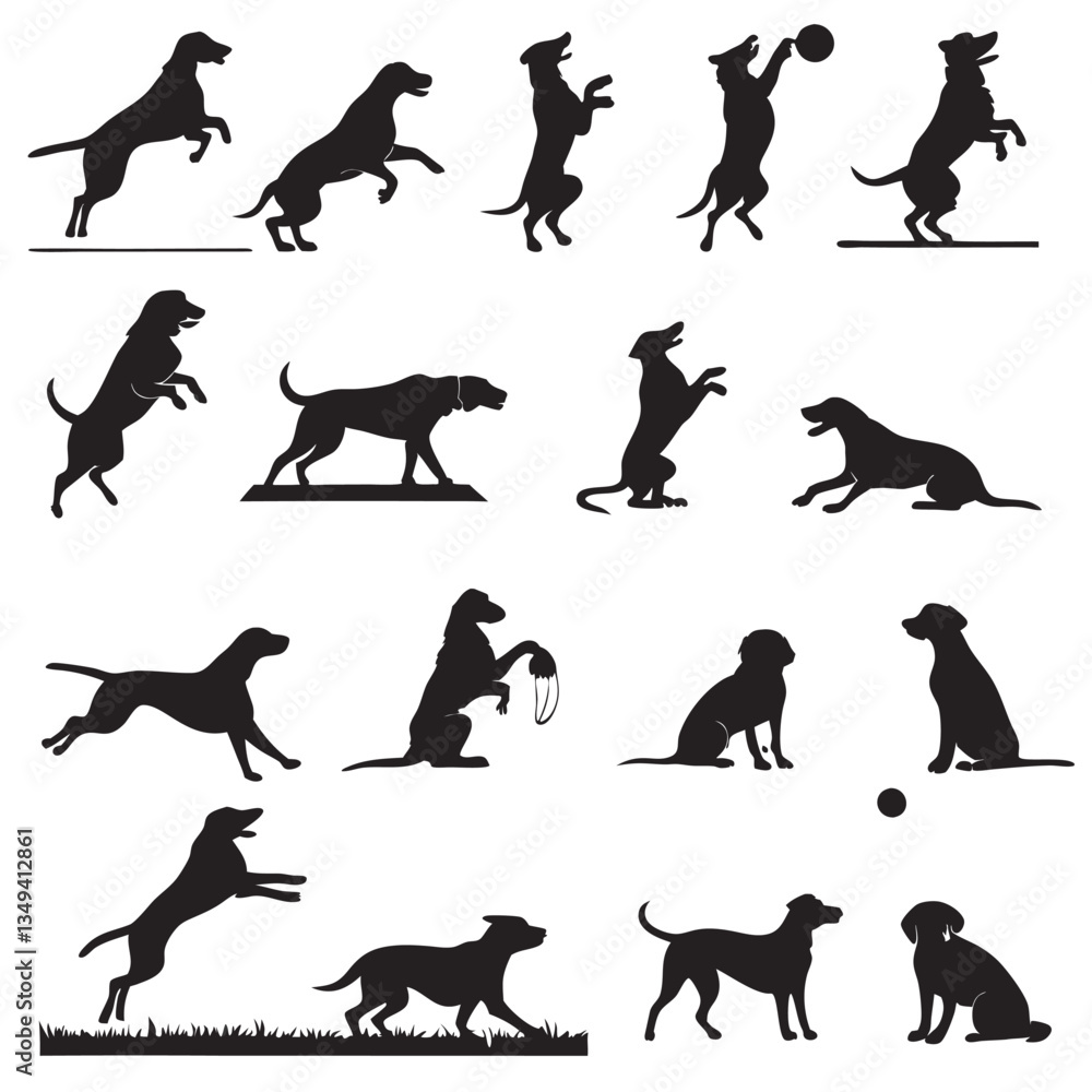 Fototapeta premium 50-dog-pet-activity-silhouettes-vector-image--back (24).eps