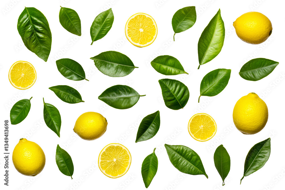 Citrus fruits pattern on black background, cut out transparent Citrus fruits pattern on black background, cut out transparent