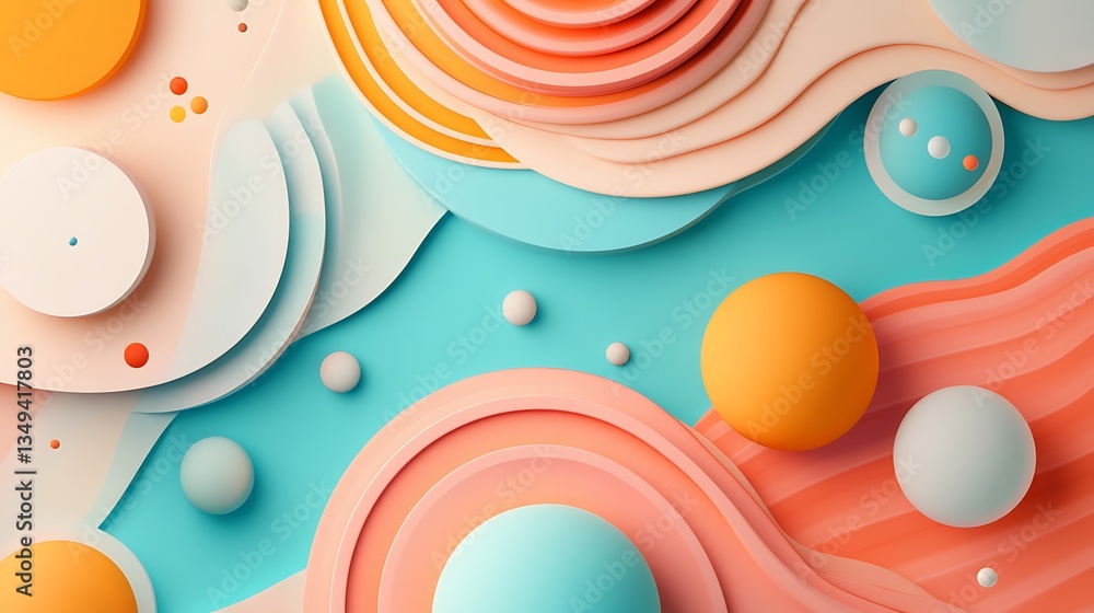 Fototapeta premium Abstract Pastel Shapes Flowing Design