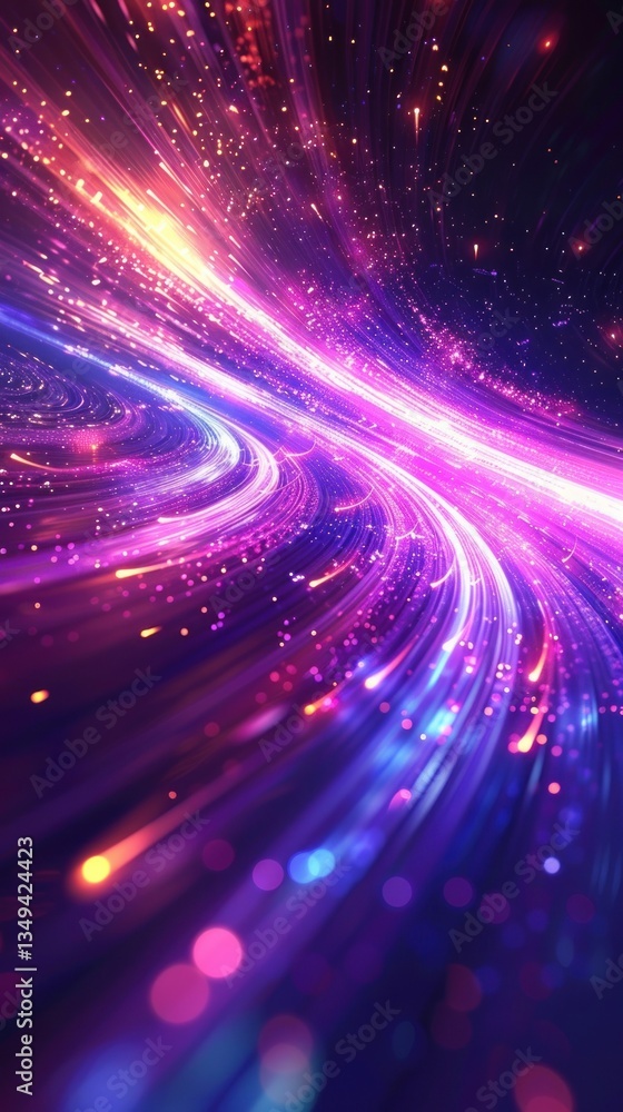 Fototapeta premium Abstract cosmic energy vortex through vibrant colors