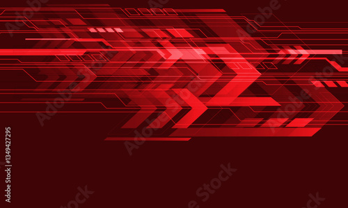 Abstract red geometric technology futuristic cyber design modern background vector