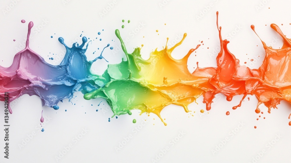 Obraz premium Rainbow Color Splash: A vibrant explosion of color, showcasing the beauty of a spectrum of hues in dynamic motion.