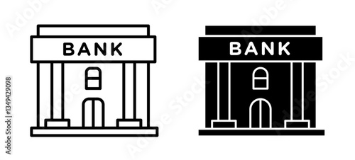 Bank building icons pack. vector illustrations designs