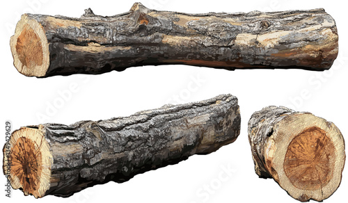 Hardwood log trees cutout vector collections backgrounds png, wood bark, forestry elements, wooden stump, natural texture, timber industry, eco-friendly design