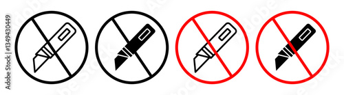 Do not cut sign pack. vector illustrations designs