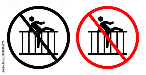 Do not climb sign pack. vector illustrations designs