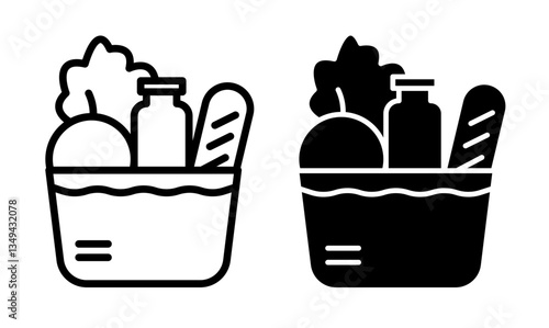 Groceries icons pack. vector illustrations designs