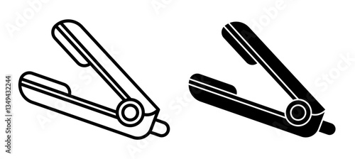 Hair straightener icons pack. vector illustrations designs
