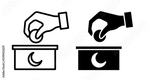 Infaq icons pack. vector illustrations designs