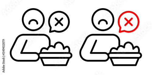 Lack of appetite icons pack. vector illustrations designs