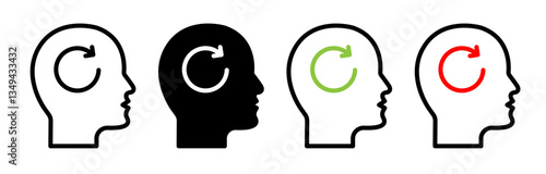 Memory recall icons pack. vector illustrations designs