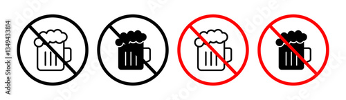 No alcohol sign pack. vector illustrations designs