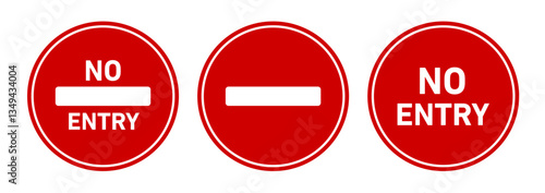 No entry road sign pack. vector illustrations designs