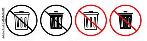 No trash icons pack. vector illustrations designs