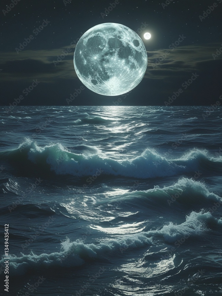 Fototapeta premium full moon over water