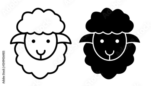 Sheep icons pack. vector illustrations designs