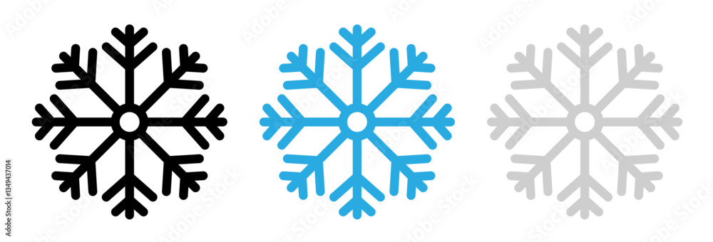Snowflake icons pack. vector illustrations designs Snowflake icons pack. vector illustrations designs