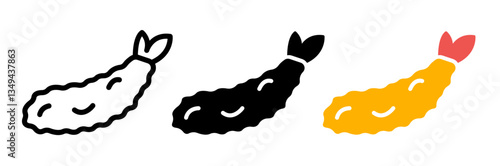 Tempura icons pack. vector illustrations designs