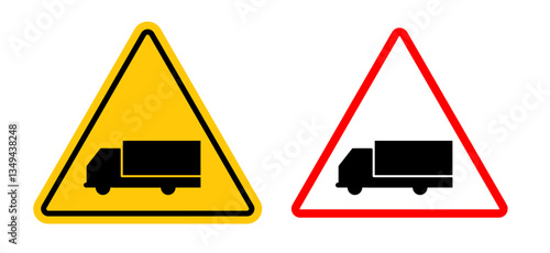 Truck warning signs pack. vector illustrations designs