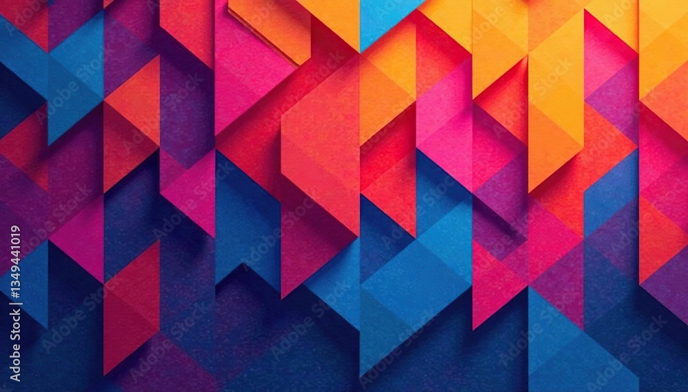 Obraz premium Abstract geometric shapes in vibrant color, endlessly repeating , geometric, color, simple