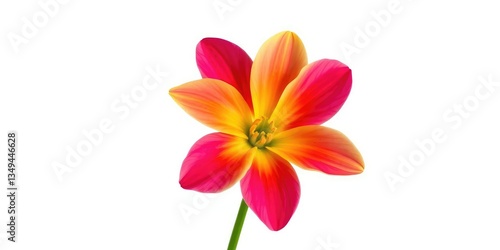 A single, vibrant bloom isolated against a pure white backdrop, colorful,  wildlife