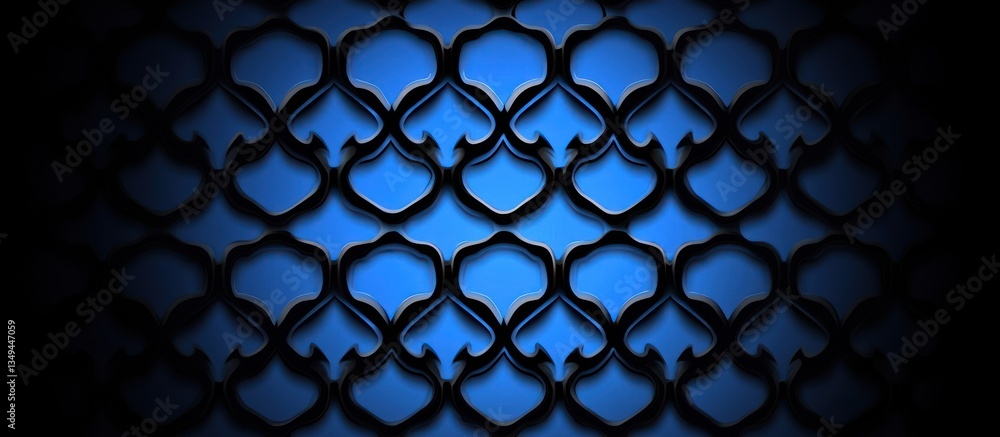A symmetrical pattern composed of repeating geometric shapes and colors A symmetrical pattern composed of repeating geometric shapes and colors