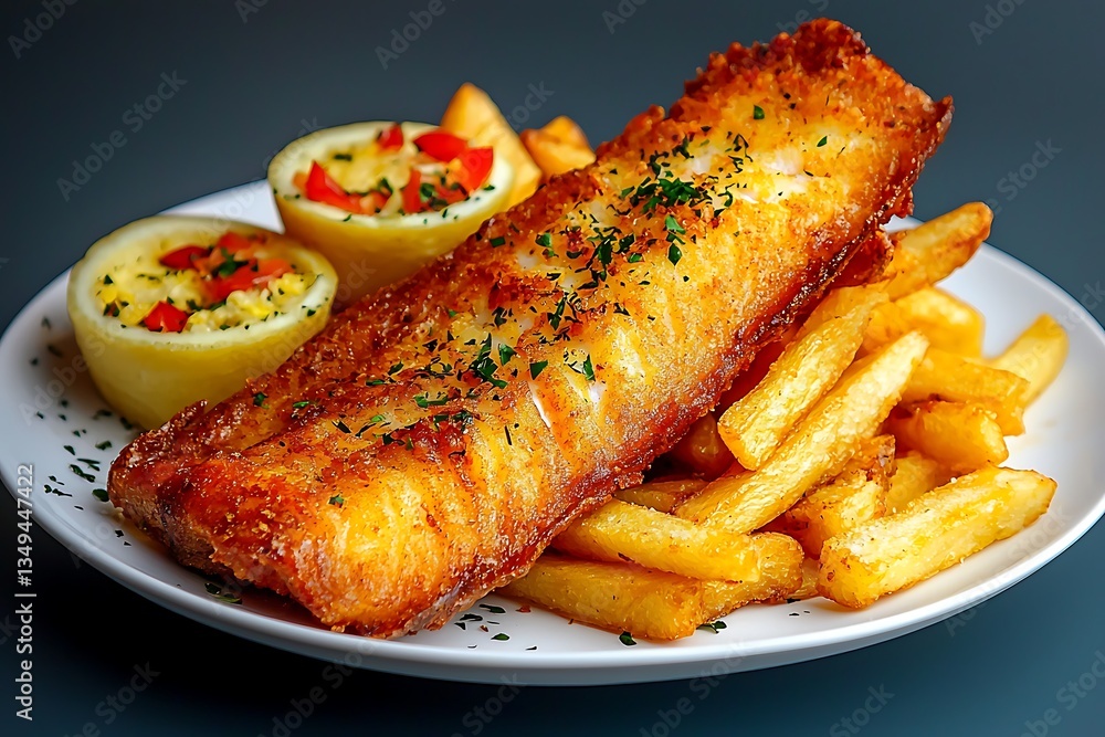 Crispy Fish for Chips, Lemon, Dinner. Crispy Fish for Chips, Lemon, Dinner.
