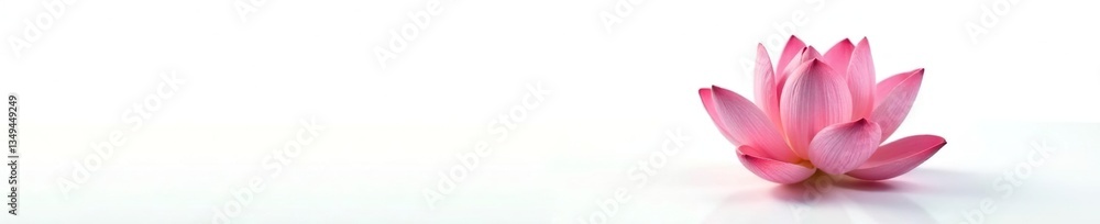 Fototapeta premium A single lotus flower isolated on white background, nature, tropical, solitary