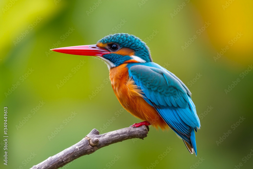 Stunning Kingfisher Perched on a Tree Branch, Showcasing Its Brilliant Plumage, Sharp Beak, and Graceful Presence in a Serene Natural Setting Stunning Kingfisher Perched on a Tree Branch, Showcasing Its Brilliant Plumage, Sharp Beak, and Graceful Presence in a Serene Natural Setting