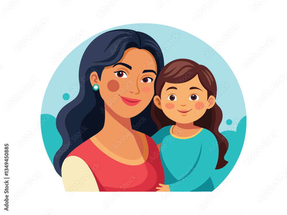 Vector illustration of a Mother and Child Exchanging for Mothers Day Vector illustration of a Mother and Child Exchanging for Mothers Day