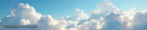 Drifting altocumulus clouds with space and sky, fluffy, cloudy, atmospheric