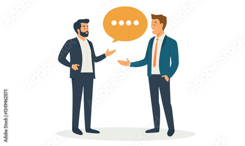 Minimalist Business Discussion Illustration in Flat Vector Style for Professional Communication