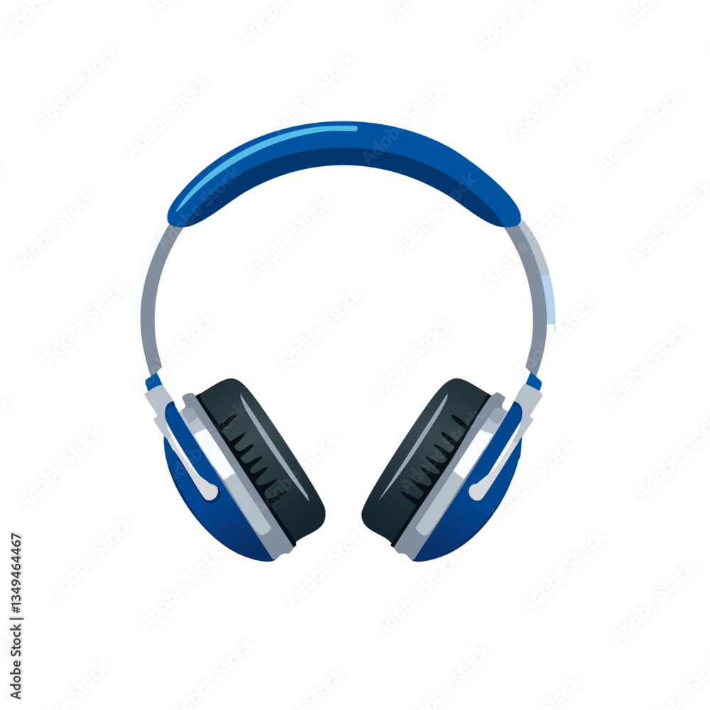 blue headphones isolated vector icon design