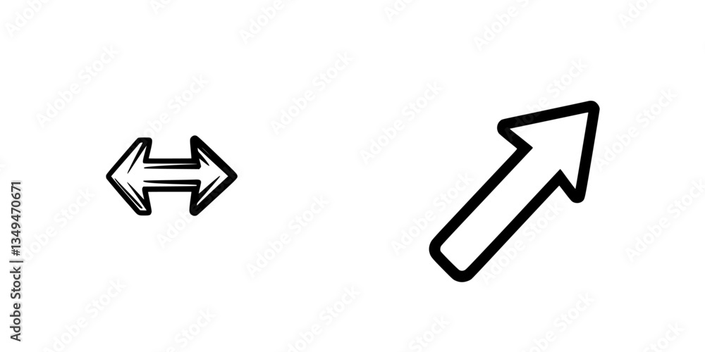 Directional arrows representing movement, navigation, and orientation in a minimalist design Directional arrows representing movement, navigation, and orientation in a minimalist design