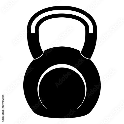 Kettlebell icon silhouette vector for gym branding, fitness-themed projects, and digital artwork. Ideal for strength training visuals.


