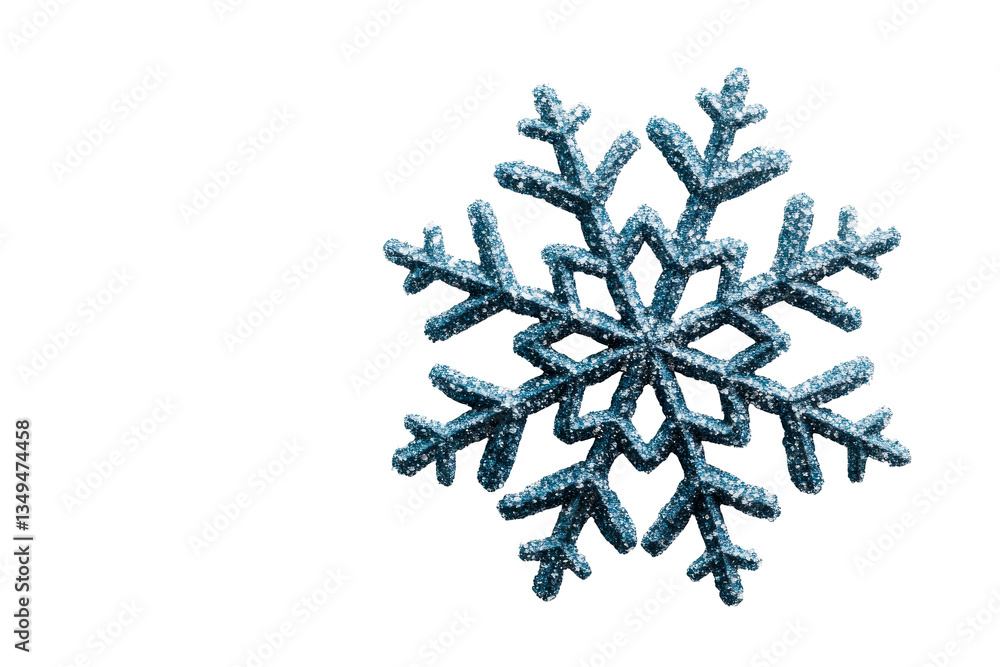 Fototapeta premium Sparkling snowflake decoration, festive winter ornament, cut out transparent