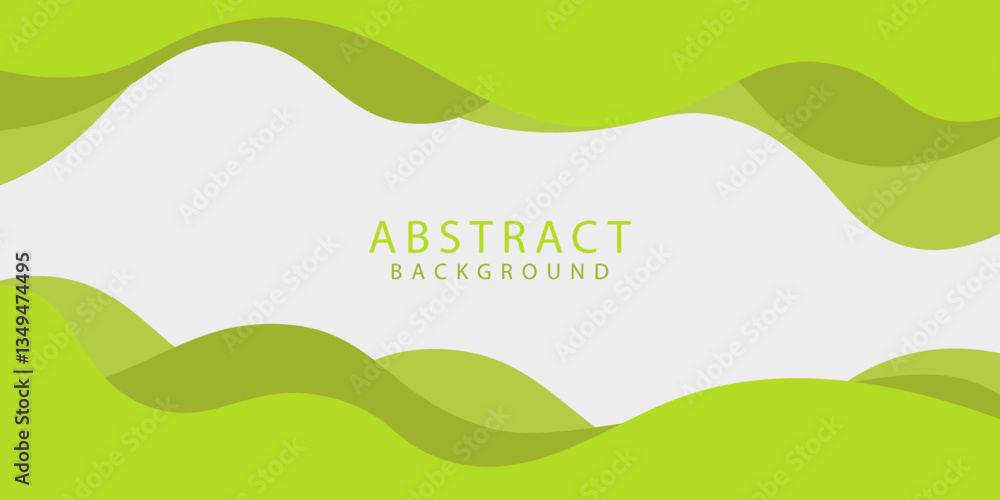 Obraz premium Abstract Green Waves Geometric Frame Background