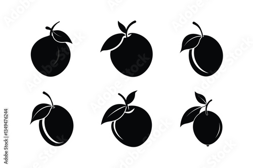 Sapodilla – Manilkara zapota silhouette vector illustration