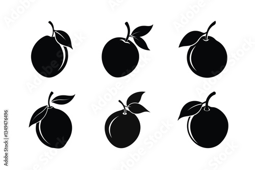 Sapodilla – Manilkara zapota silhouette vector illustration