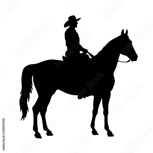 Silhouette vector illustration of a galloping horse