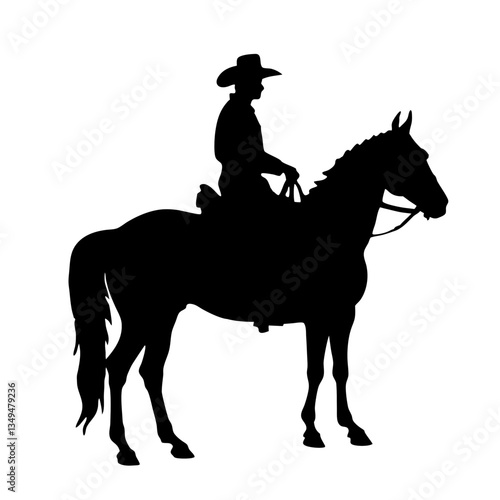 Silhouette vector illustration of a galloping horse