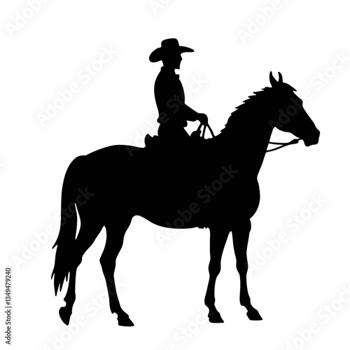 Silhouette vector illustration of a galloping horse