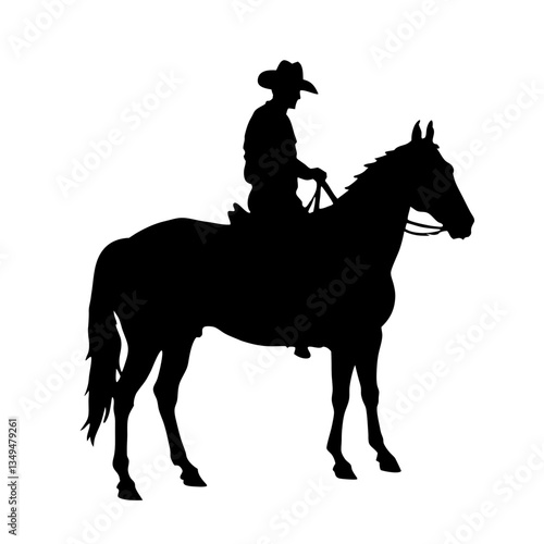 Silhouette vector illustration of a galloping horse