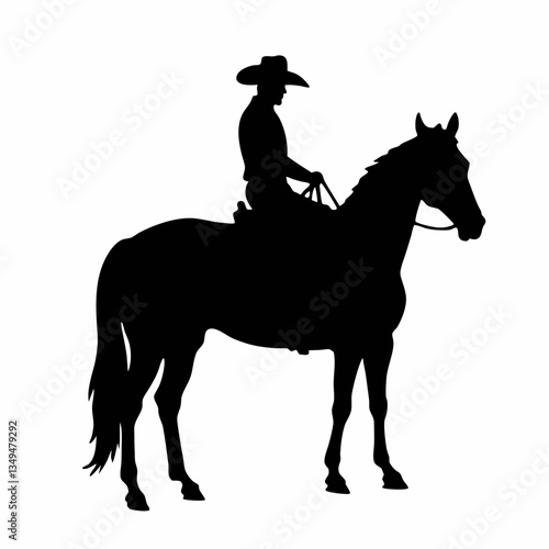 Silhouette vector illustration of a galloping horse