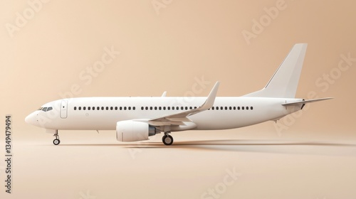 A sleek, modern airplane on a minimalistic backdrop, symbolizing travel and adventure.
