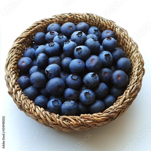 Wallpaper Mural Fresh Juicy Blueberries in a Rustic Woven Basket Bowl Healthy Organic Berries Torontodigital.ca