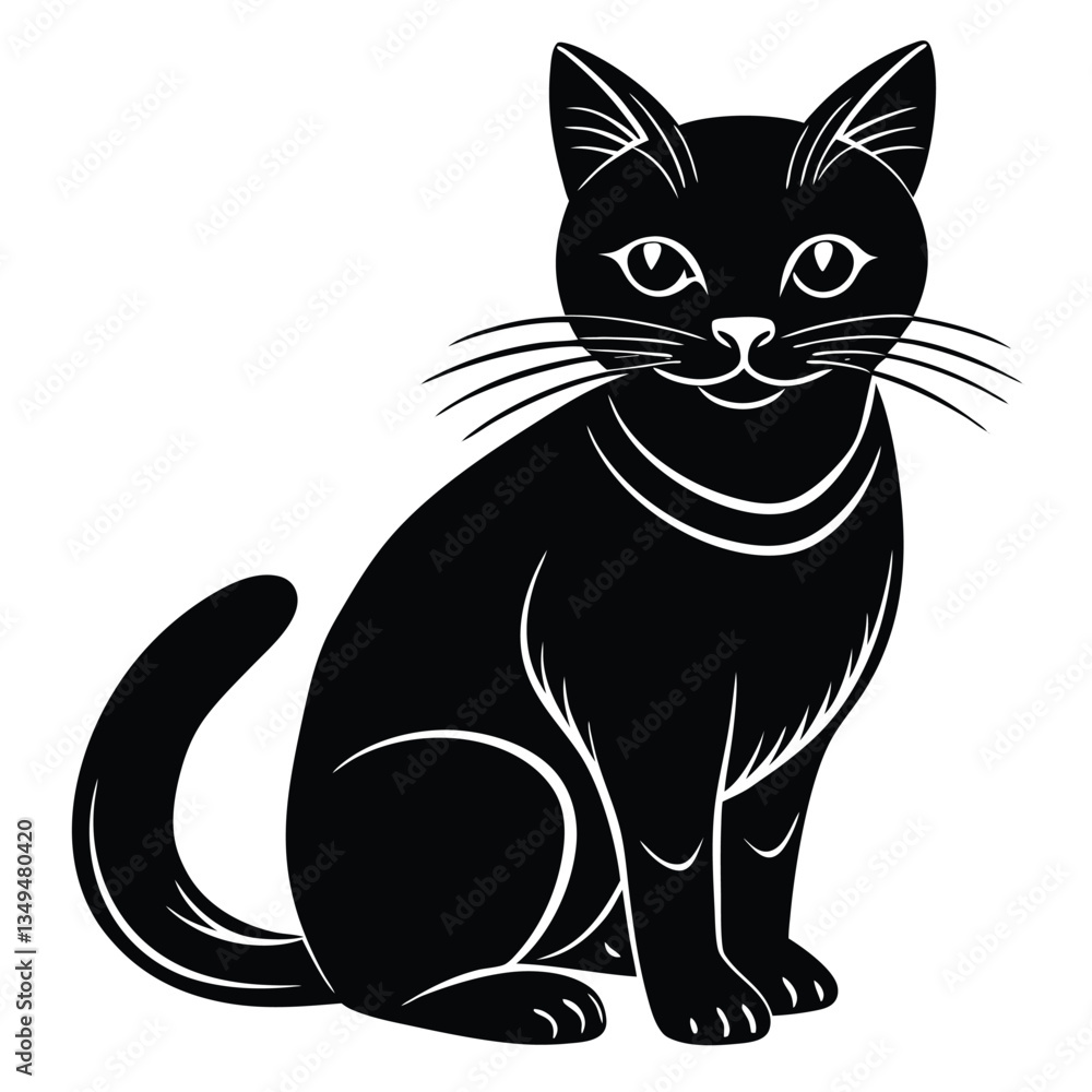 Elegant Black Cat Silhouette Elegant Black Cat Silhouette
